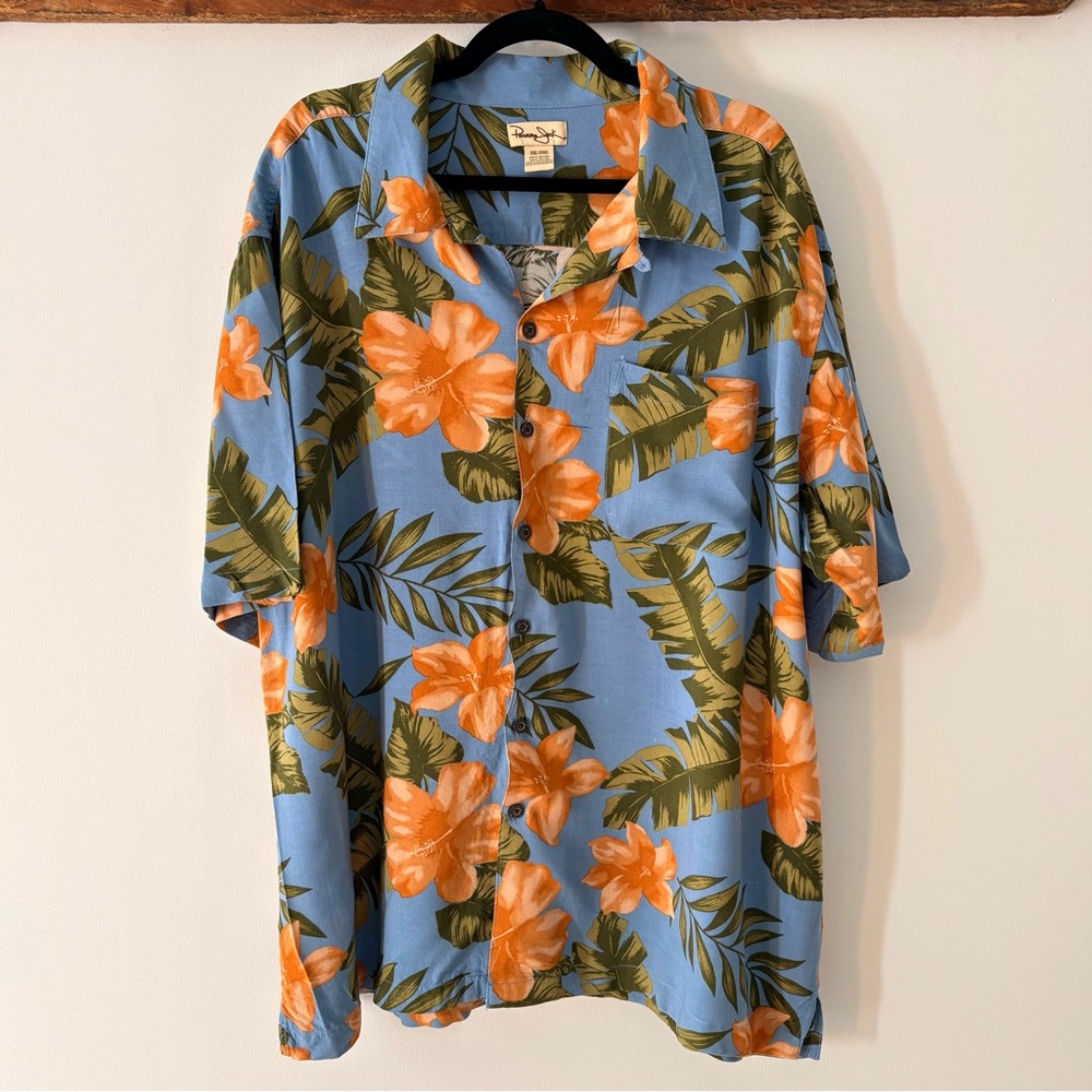 Panama Jack—Vintage Hawaiian Floral Short Sleeve Button Down Shirt (XXL)